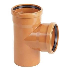 RU-TB ПП Тройник канализационный наружн. TEBO 110-110 87град (рыжий)	