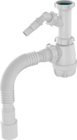 Aquant Сифон для кухни 1 1/2"х40 без выпуска с отводом с/м с г.т. 40х40/50