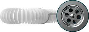 Aquant Гофросифон 1 1/2"х40/50 удл. с мет.реш. 450-1280 мм