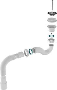 Aquant Сифон для душевого поддона 1 1/2"х40 с мет.реш. с г.т. 40х40/50