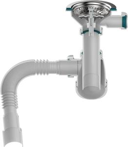 Aquant Сифон для мойки 3 1/2"х40 метал-пласт. с отводом под перелив с г.т. 40х40/50