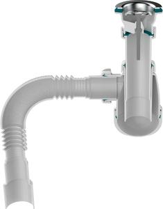Aquant Сифон для кухни 1 1/2"х40 с мет.реш. с г.т. 40х40/50