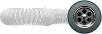 Aquant Гофросифон 1 1/4"х40/50 удл. с мет.реш. 460-1270 мм