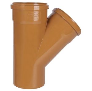 RU-TB ПП Тройник канализационный наружн. TEBO 110-110 45град (рыжий)	